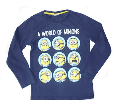 Minions shirt blauw A world of Minions gioskidzstore