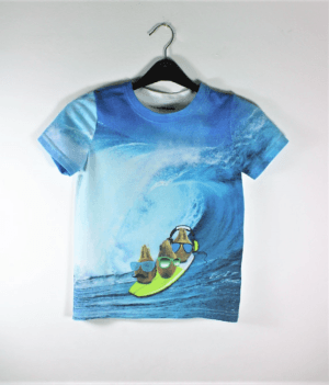 tshirt surfende kokosnoten maat 128 gks duurzaam