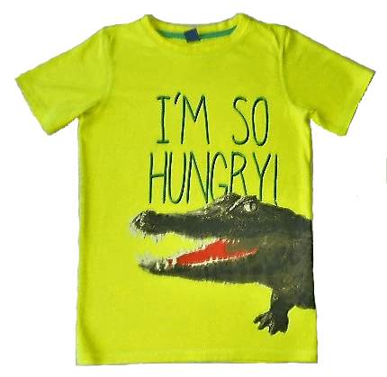 Dopodopo t-shirt geel I´m so hungry met krokodil maat 122