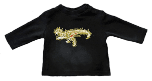 Mini baby t-shirtje zwart met dino maatje 62