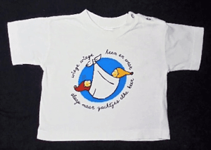 Baby t-shirtje wit met printje maatje 62