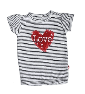 Prénatal baby t-shirtje met hartje maatje 50