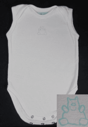 Hema baby rompertje wit met groen beertje maatje 62/68