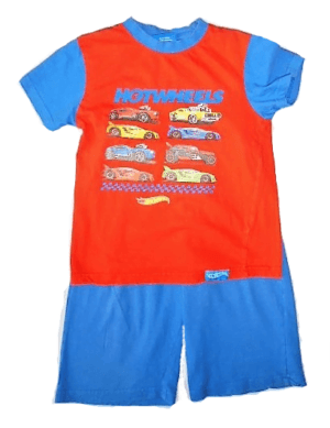 Shortama blauw en rood maat 122