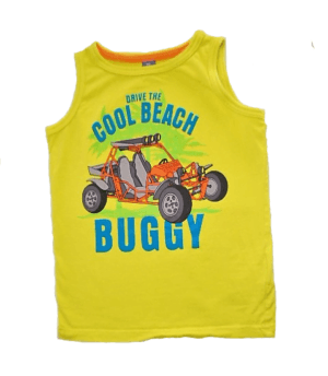 Dopodopo boys singlet geel met oranje buggy maat 122