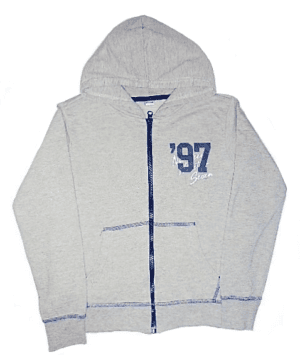 Vest grijs met capuchon maat 122