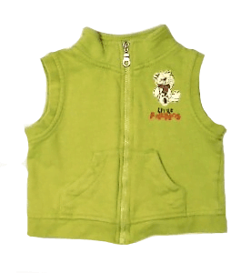 Joy & fun baby vestje/ bodywarmer groen met beertje maatje 68