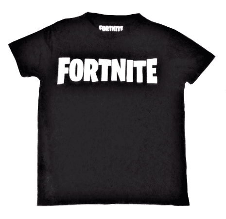 Tweedehands Fortnite t-shirt zwart met Fortnite in witte letters maat 140