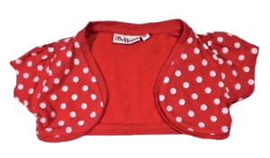Bakkaboe meisjes bolero rood met witte stippen maatje 80