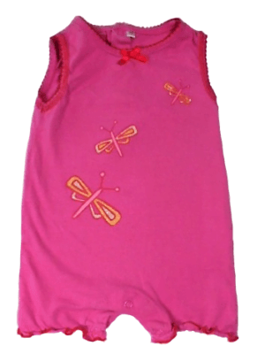 Zeeman rompertje met kort broekje donker roze maatje 68