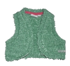Feetje baby meisje hesje groen gebreid maatje 74