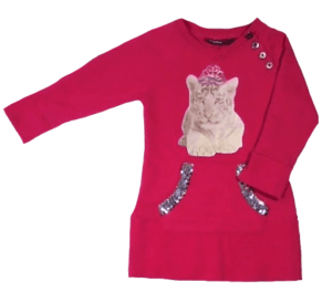 Bakkaboe meisjes jurkje roze met wit tijgertje maatje 80