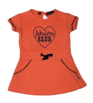 Bakkaboe fleece jurkje oranje maatje 68
