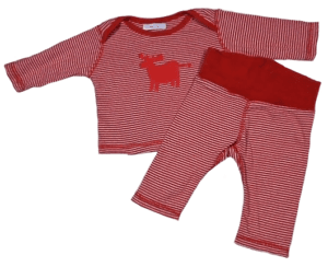 Hema slaap pakje rood en wit gestreept maatje 56