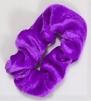 Meisjes velvet scrunchie donker paars Nieuw