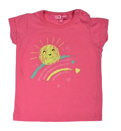 FM Frend Made baby t-shirtje roze met zonnetje maatje 68