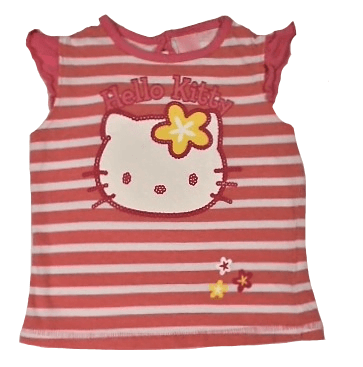 Hello Kitty baby meisje shirtje wit en zalm kleurig maatje 68