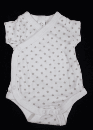Babyclub van C&A omslagrompertje wit met grijze sterretjes maatje 56