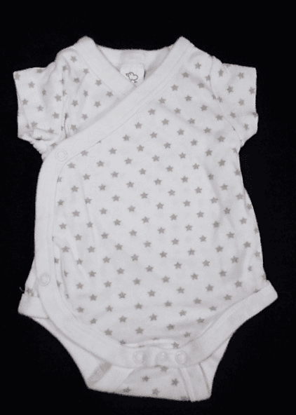 Babyclub van C&A omslagrompertje wit met grijze sterretjes maatje 56