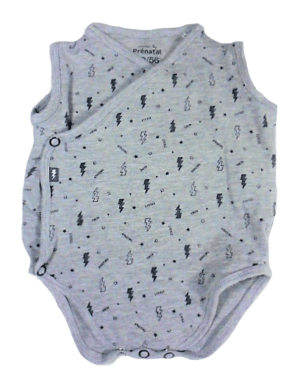Prénatal omslag rompertje grijs maatje 50/56