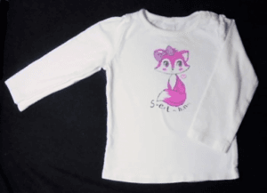 C & A baby t-shirtje wit met roze vosje maatje 80