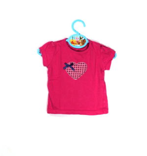 frendz shirtje donker roze met hartje maatje 68 gioskidzstore