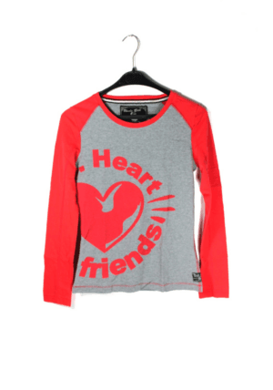 uncle bill shirt grijs en rood heart friends maat 152 gioskidzstore
