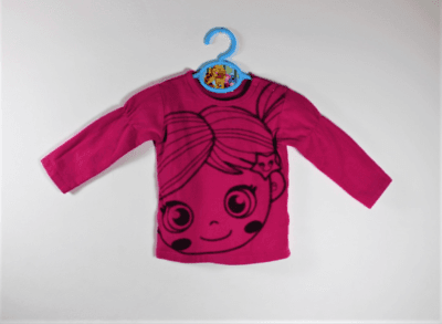 shirtje donker roze met gezichtje maatje 74 gks