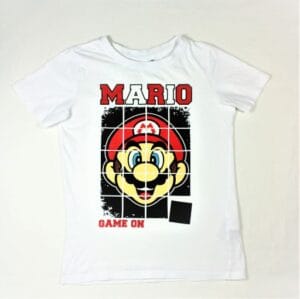shirt wit met print mario maat 128 gioskidzstore