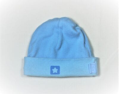 Baby mutsje blauw met ster 32 cm omvang