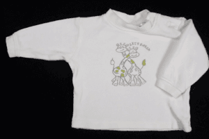 Prénatal baby t-shirtje wit met 2 giraffen maatje 56