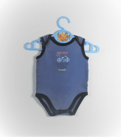 romper blauw met fiets maat 62/68 gks