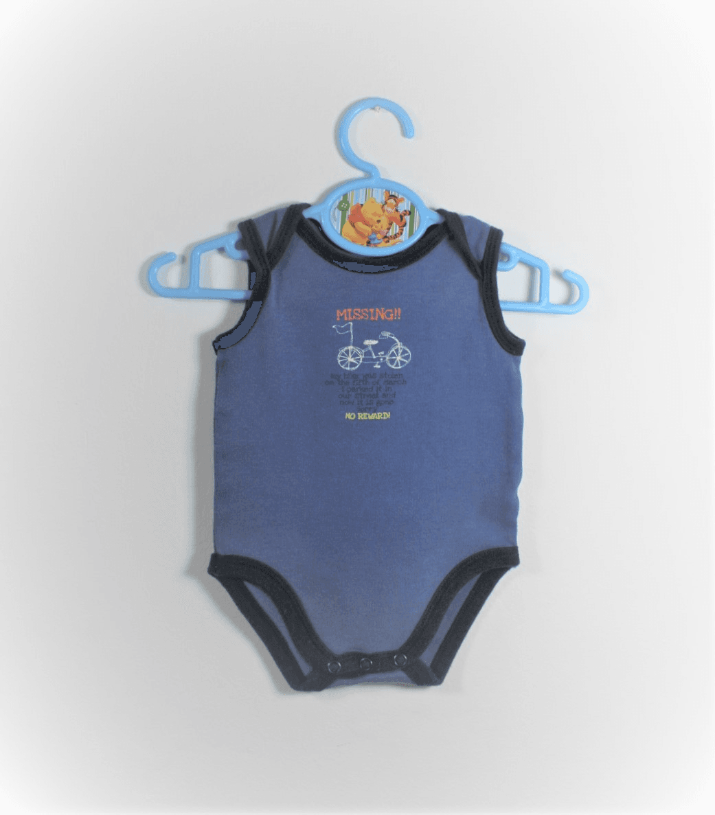 romper blauw met fiets maat 62/68 gks
