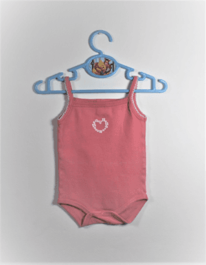 rompertje roze met spaghettibandjes maat 68 gks