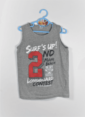 singlet grijs met tekst maat 122/128 gks