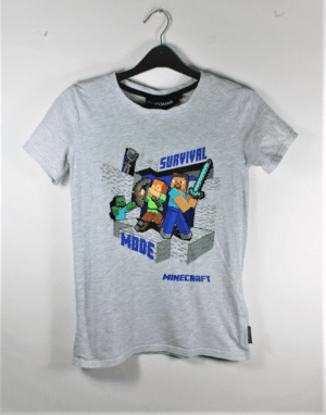 tweedehands shirt grijs minecraft survival mode maat 146/152 gioskidzstore