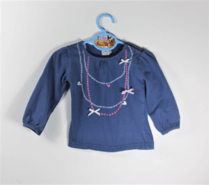 baby girl t-shirtje blauw met ketting maat 80 gioskidzstore