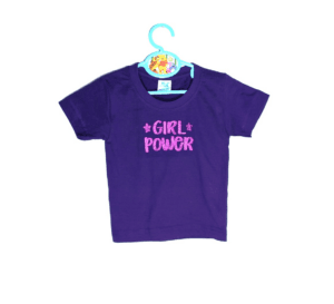 Girl Power paars shirtje met korte mouwtjes maatje 86 gioskidzstore