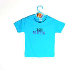 shirtje turquoise met i love glitter maatje 86 gioskidzstore