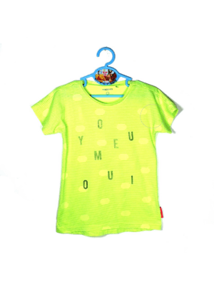 Noppies shirtje neongroen met tekst Me You Oui maatje 110