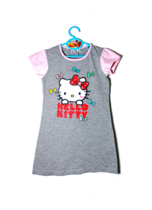 Hello Kitty jurkje grijs met print maatje 104/110