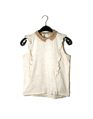 Looxs Revolution mouwloze top gemêleerd gebroken wit maat 176