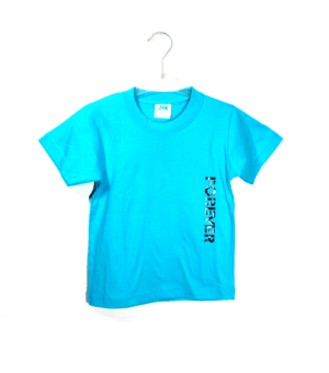 Zomershirt turquoise met tekst: Forever maat 98/104