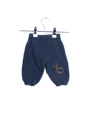 Joggingbroekje donkerblauw met oranje dino maatje 68