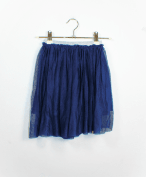 Rokje donkerblauw met tule en glitter tailleband maat 116/122