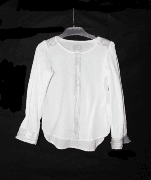 Name it bloesje wit met kleine zilverkleurige pailletten maatje 116