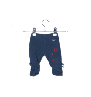 Bakkaboe legging donkerblauw met 3 glitterhartjes maatje 68