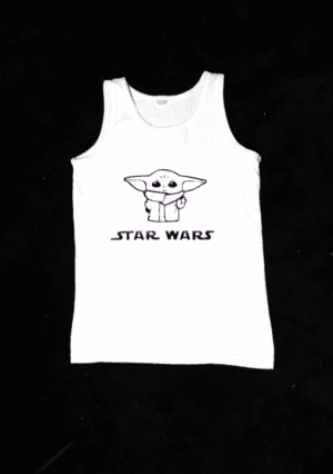 Star Wars baby Yoda hemd wit maat 134