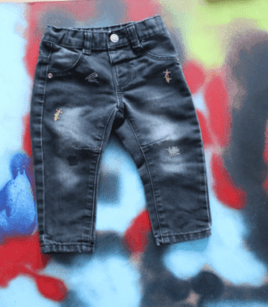 Hema jeans zwart girls met stiksel maat 80