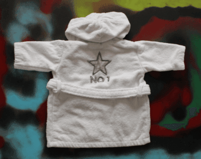 Petit Villain badjas Little Star wit maatje 56 - Afbeelding 2